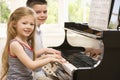 Brother And Sister Playing Piano Royalty Free Stock Photo