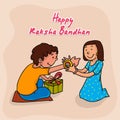 Brother and sister for Raksha Bandhan celebration. Royalty Free Stock Photo