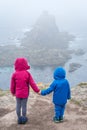 Children on the Lands End in Cornwall