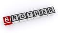 Brother word block on white Royalty Free Stock Photo