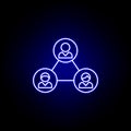 brotherhood friends outline blue neon icon. Elements of friendship line icon. Signs, symbols and vectors can be used for web, logo