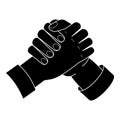 Brotherhood handshake icon, simple style