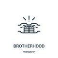 brotherhood icon vector from friendship collection. Thin line brotherhood outline icon vector illustration. Linear symbol for use