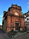 The Brotherhood of Mercy church also known as `Black Cross` in Saluzzo town, Piedmont region, Italy. Religion, art and history