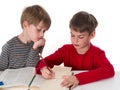 Brothers learning together Royalty Free Stock Photo