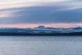 The Brothers Peak over Puget Sound clouds Royalty Free Stock Photo