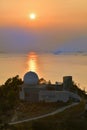 Hong Kong weather radar station sunset Royalty Free Stock Photo