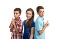 Brothers and Sister Triplets Royalty Free Stock Photo