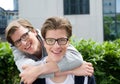 Brothers smiling together Royalty Free Stock Photo