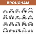 Brougham Collection Elements Icons Set Vector