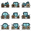 Brougham icons vector flat