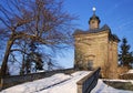 BROUMOV, CZECH REPUBLIC - MARCH 9, 2010: The Star Chapel in the hills above the town of Broumov