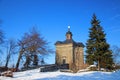 BROUMOV, CZECH REPUBLIC - MARCH 9, 2010: The Star Chapel in the hills above the town of Broumov