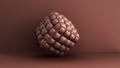 Broun soft cube minimalistic backgroung 3d render image