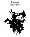 Broussard outline map Royalty Free Stock Photo