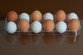 Brovn and white eggs Royalty Free Stock Photo