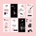 Brow bar design templates. Social media vertical designs. Beauty branding.