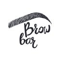 Brow Bar. Text and eyebrow Royalty Free Stock Photo