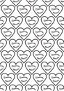Love magic seamless line pattern. Eye in heart shape vector background. Valentine`s day design