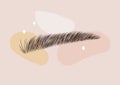 Brow studio logo. Sable style eyebrows. Permanent make-up and lamination. Linear vector Illustration in trendy