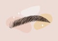 Brow studio logo. Sable style eyebrows. Permanent make-up and lamination. Linear vector Illustration in trendy