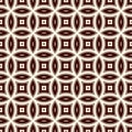 Brown abstract background with overlapping circles. Petals motif. Seamless pattern with classic geometric ornament