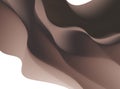 Brown abstract fractal background. Colorful waves like a veil, scarf or chocolate on white backdrop. Modern digital art. Creative Royalty Free Stock Photo