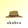 brown akubra hat simple flat vector illustration Royalty Free Stock Photo