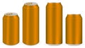 Brown aluminium soft drink cans vector