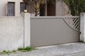 Brown aluminum modern sliding gate home portal of suburb city house