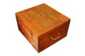 Brown ancient wooden box on white background Royalty Free Stock Photo