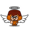 Brown angel cake mascot costume