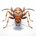 Hyper-realistic Sci-fi Ant With Big Wings On White Background Royalty Free Stock Photo