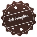 Brown ANTI CORRUPTION stamp on white background.