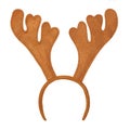 Brown antlers of a deer headband isolated on white background Royalty Free Stock Photo
