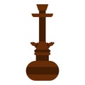 Brown arabic hookah icon isolated