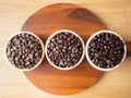 brown arabica coffee bean roast 3 level medium to dark different taste seed caffeine espresso drink food cafe beverage Chiang Rai Royalty Free Stock Photo