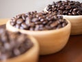 brown arabica coffee bean roast 3 level medium to dark different taste seed caffeine espresso drink food cafe beverage Chiang Rai Royalty Free Stock Photo