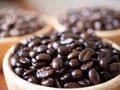 brown arabica coffee bean roast 3 level medium to dark different taste seed caffeine espresso drink food cafe beverage Chiang Rai Royalty Free Stock Photo