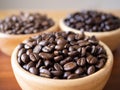 brown arabica coffee bean roast 3 level medium to dark different taste seed caffeine espresso drink food cafe beverage Chiang Rai Royalty Free Stock Photo