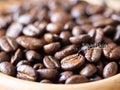 brown arabica coffee bean roast level medium to dark taste silverskin, silver skin seed caffeine espresso drink food cafe beverage Royalty Free Stock Photo