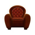 Brown armchair on white background