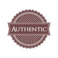 Brown authentic logo. Vintage style badge symbolizing craftsmanship, originality and quality.