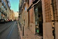 Brown Azulejos On The Buildings In Lisbon, Portugal Stock Image