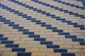 Texture of bricks paving slab on the road