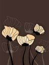 Brown background with flowers Royalty Free Stock Photo
