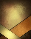 Brown background with gold and copper ribbon Royalty Free Stock Photo