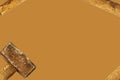 Brown background from old sledge hammer Royalty Free Stock Photo