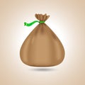 Brown bag. Vector illustration