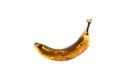 Brown banana on white background